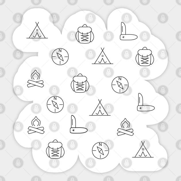 Cool Hiking Pattern Design Sticker by olivergraham